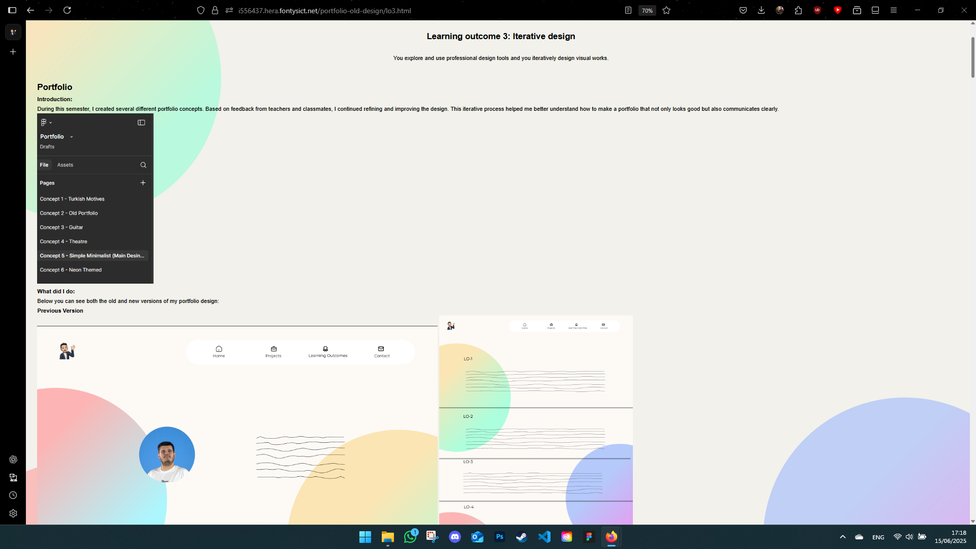 Old Portfolio Screenshot 2